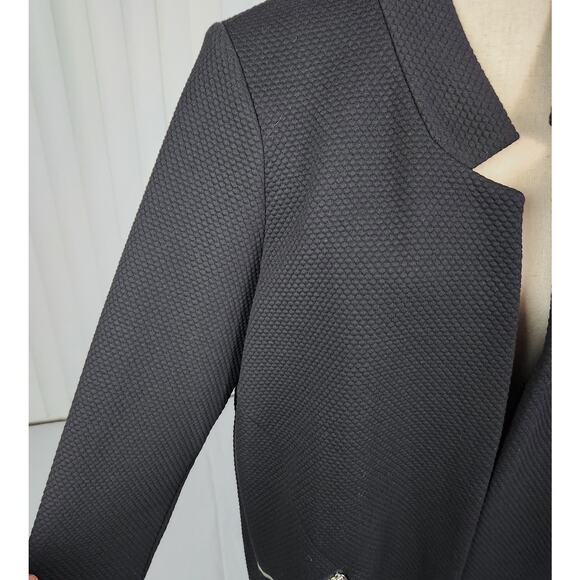 Apt. 9 Open-Front Oversized Long Jacket Notch Collar Black Women's Size Medium - Picture 6 of 12